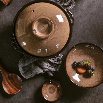 مجموعة أدوات المائدة الخزفية للمطبخ والملعقة ووعاء...