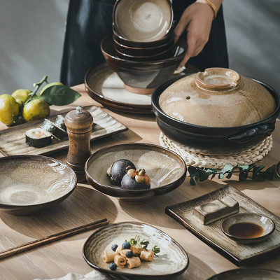 مجموعة أدوات المائدة الخزفية للمطبخ والملعقة ووعاء...