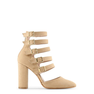 حذاء نسائي إيطالي بكعب وأشرطة مزخرفة