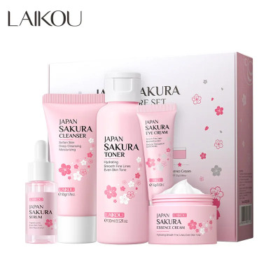 مجموعة العناية بالبشرة من LAIKOU-Sakura ، تنظيف ال...