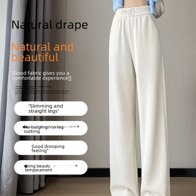 بنطال نسائي عالي الخصر ، بنطال غير رسمي بساق مستقي...