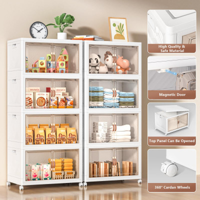 صناديق تخزين قابلة للطي مع غطاء لمنظمي الخزانات ،...