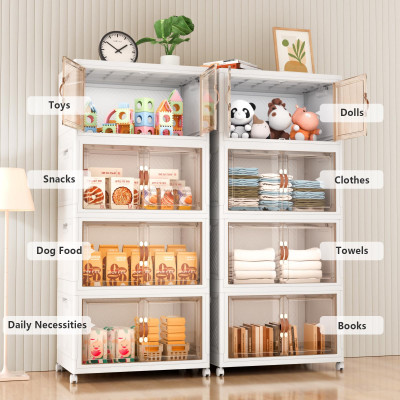 صناديق تخزين قابلة للطي مع غطاء لمنظمي الخزانات ،...