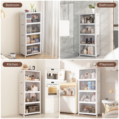 صناديق تخزين قابلة للطي مع غطاء لمنظمي الخزانات ،...