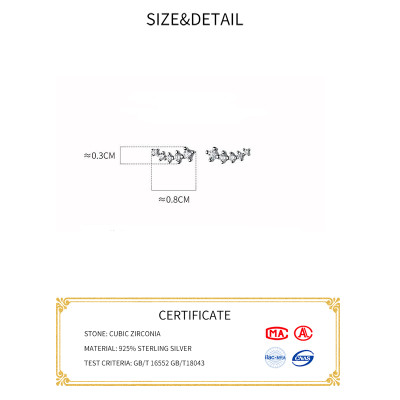 INZATT Real 925 فضة الزركون قوس وأقراط للأزياء النساء حفلة لطيف غرامة مجوهرات الحد الأدنى اكسسوارات