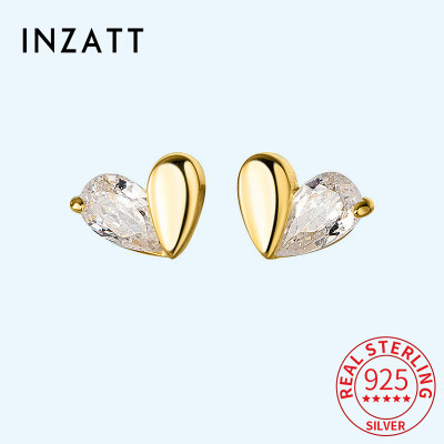 INZATT Real 925 فضة الزركون القلب وأقراط للنساء ال...