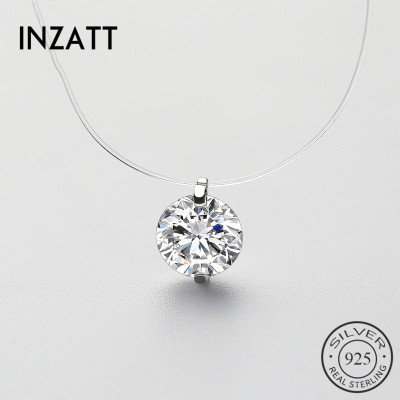INZATT 925 فضة الزركون كريستال اللؤلؤ قلادة المختن...