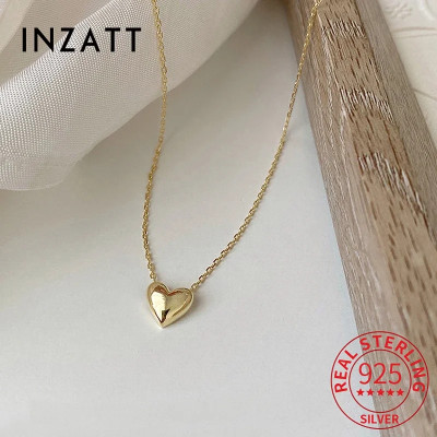 INZATT ضوء فاخر 925 فضة مطلي 14K الذهب القلب قلادة...