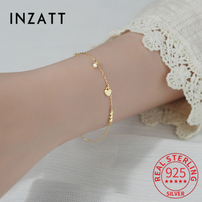 INZATT Real 925 Sterling Silver 14K Gold Plated Zi...