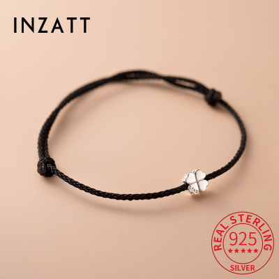 INZATT Real S925 فضة حبل أحمر البرسيم قابل للتعديل...
