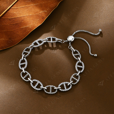 ATTAGEMS D VVS1 کلر موائسانائٹ ڈائمنڈ بریسلیٹ برائ...