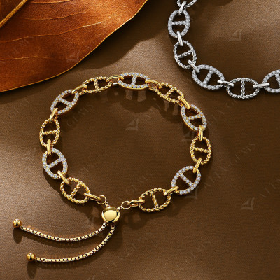 ATTAGEMS D VVS1 کلر موائسانائٹ ڈائمنڈ بریسلیٹ برائ...