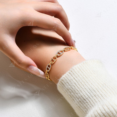 ATTAGEMS D VVS1 کلر موائسانائٹ ڈائمنڈ بریسلیٹ برائ...