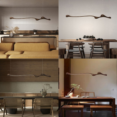 الحديث الرماد الخشب LED قلادة الأنوار ، عكس الضوء...