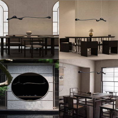 الحديث الرماد الخشب LED قلادة الأنوار ، عكس الضوء...