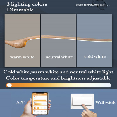 الحديث الرماد الخشب LED قلادة الأنوار ، عكس الضوء...
