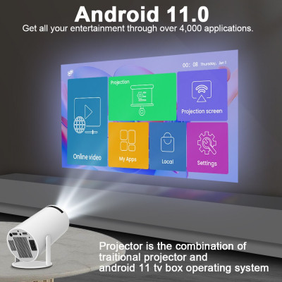 cubic Projector Android 11 4K 1280*720P HY300 Dual...