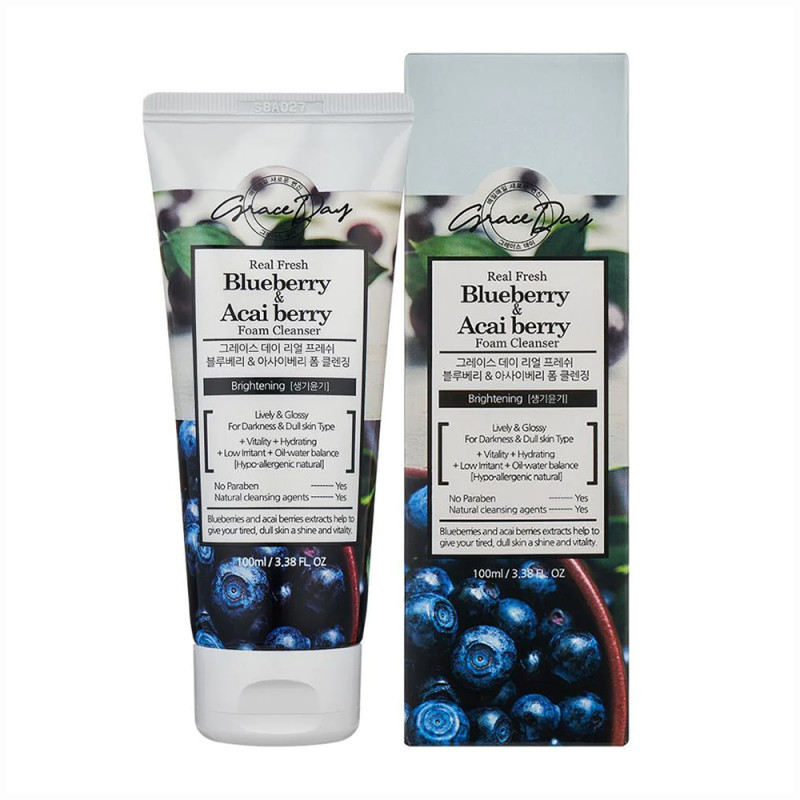 رغوة تنظيف الوجه بالتوت الازرق والاكاي