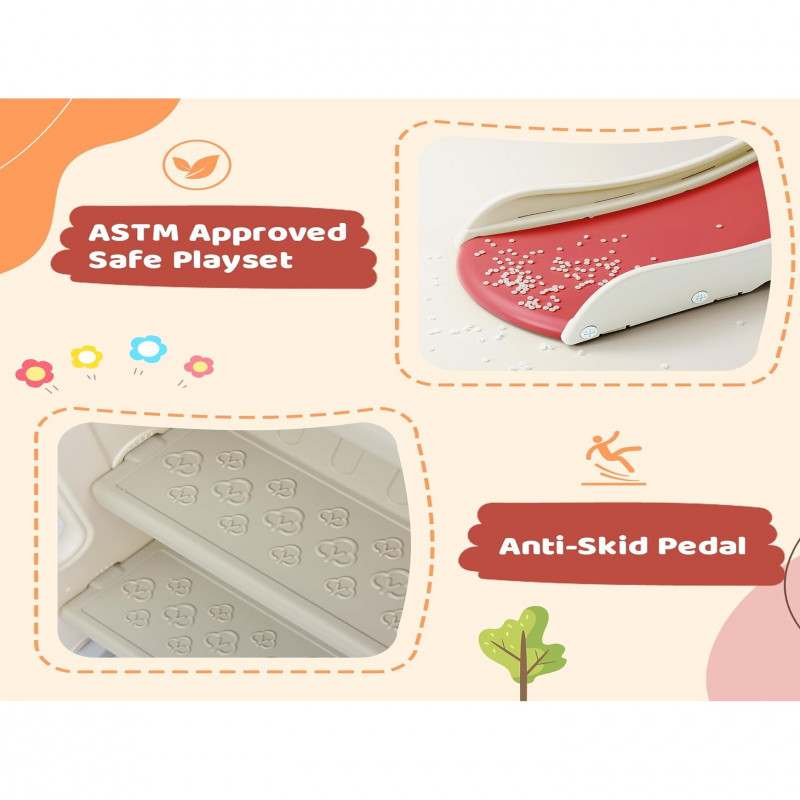 زحليقة مع مرجيحة علي شكل صاروخ مع طوق كرة سلة ومتس...