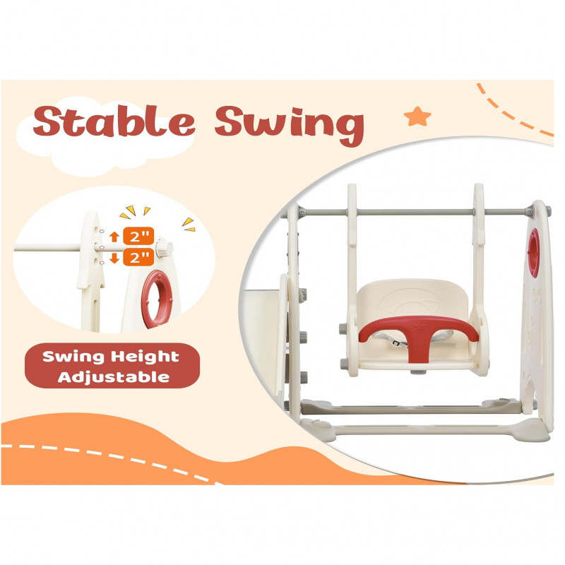 زحليقة مع مرجيحة علي شكل صاروخ مع طوق كرة سلة ومتس...