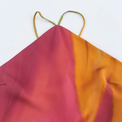 Traf - فستان نسائي ساتان متوسط الطول بتصميم مميز ل...