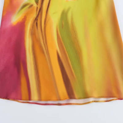 Traf - فستان نسائي ساتان متوسط الطول بتصميم مميز ل...