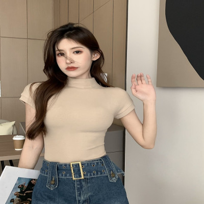 بلوزة نسائية تي شيرت كاجوال ناعم على الموضة الكوري...