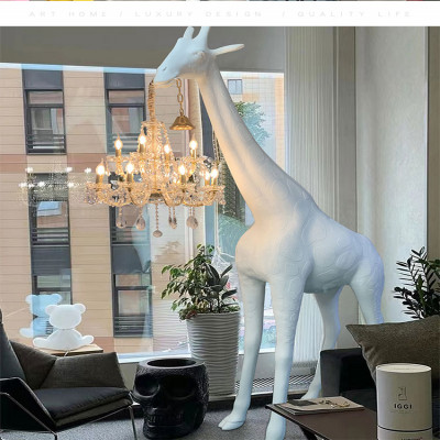 مصباح أرضي فني إبداعي حديث ، زخرفة نحت زرافة