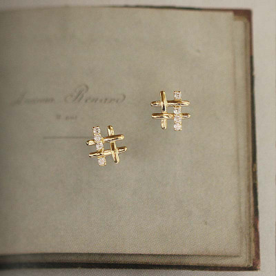 أقراط زركون فضة إسترليني حقيقية للنساء ، شخصية ذهب...