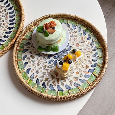 صينية تقديم مستديرة من الخيزران الهندي