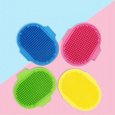 فرشاة للكلاب والقطط، مشط من السيليكون لحمام الحيوا...