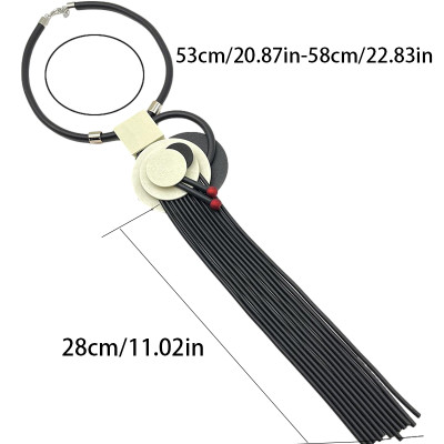 القوطية طويلة النساء المطاط والمجوهرات قلادة البوه...