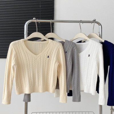 بلوفر نسائي منسوج على شكل حصان مطرز ، رقبة على شكل...