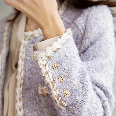 جاكيت قصير على الطراز الأوروبي للنساء ، جاكيت برقب...