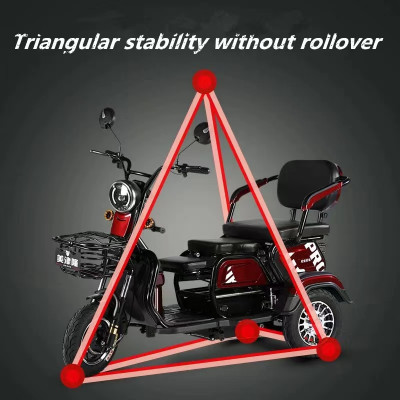 دراجة كهربائية ثلاثية العجلات مع سلة للبالغين ، در...