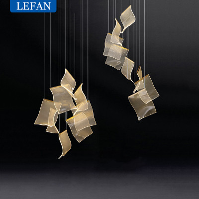 ضوء دليل LED الثريا الحديثة غرفة المعيشة إضاءة ديك...