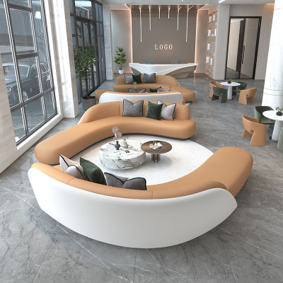 أريكة منحنية صناعية للمكتب ، أثاث مصمم ، فاخر ، تص...