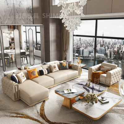 أريكة جلدية اسكندنافية متعددة الوظائف لغرفة المعيش...