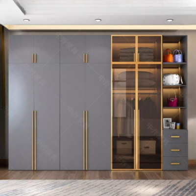 خزانة ملابس برفوف مصنوعة يدوياً للتخزين ، خزانات م...