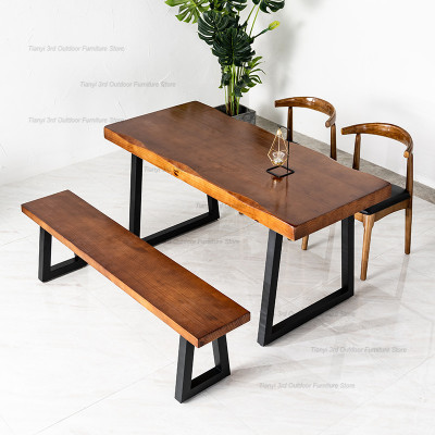 طاولة طعام خشبية اسكندنافية ، تصميم بسيط ، أثاث من...