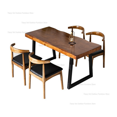 طاولة طعام خشبية اسكندنافية ، تصميم بسيط ، أثاث من...