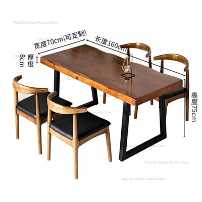 طاولة طعام خشبية اسكندنافية ، تصميم بسيط ، أثاث من...