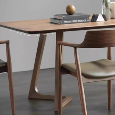 ٹھوس لکڑی کے کھانے کی میز جدید سادہ لگژری مستطیل م...