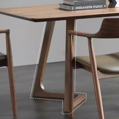 ٹھوس لکڑی کے کھانے کی میز جدید سادہ لگژری مستطیل م...