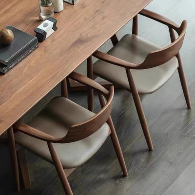 ٹھوس لکڑی کے کھانے کی میز جدید سادہ لگژری مستطیل م...