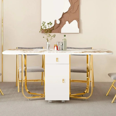 طاولة طعام بسيطة قابلة للتمديد ، طاولة قابلة للطي...