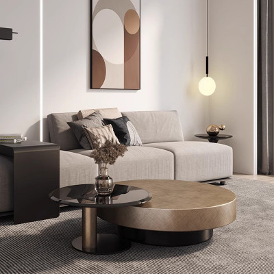 طاولة قهوة مستديرة إيطالية بسيطة ، طاولة جانبية لل...