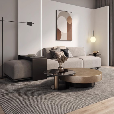 طاولة قهوة مستديرة إيطالية بسيطة ، طاولة جانبية لل...