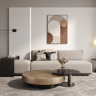 طاولة قهوة مستديرة إيطالية بسيطة ، طاولة جانبية لل...