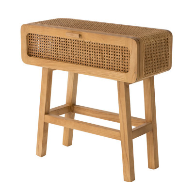 الشمال الأثاث الصلبة الخشب الروطان السرير الجدول ل...